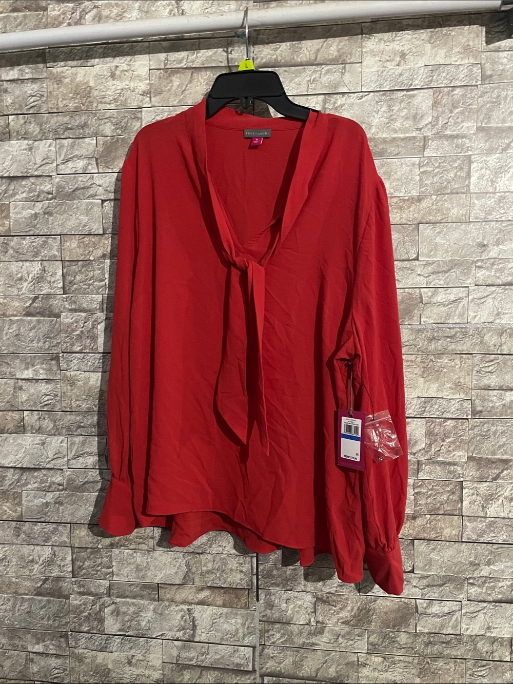 Vince Camuto Red Tie-Neck Blouse - Women's
